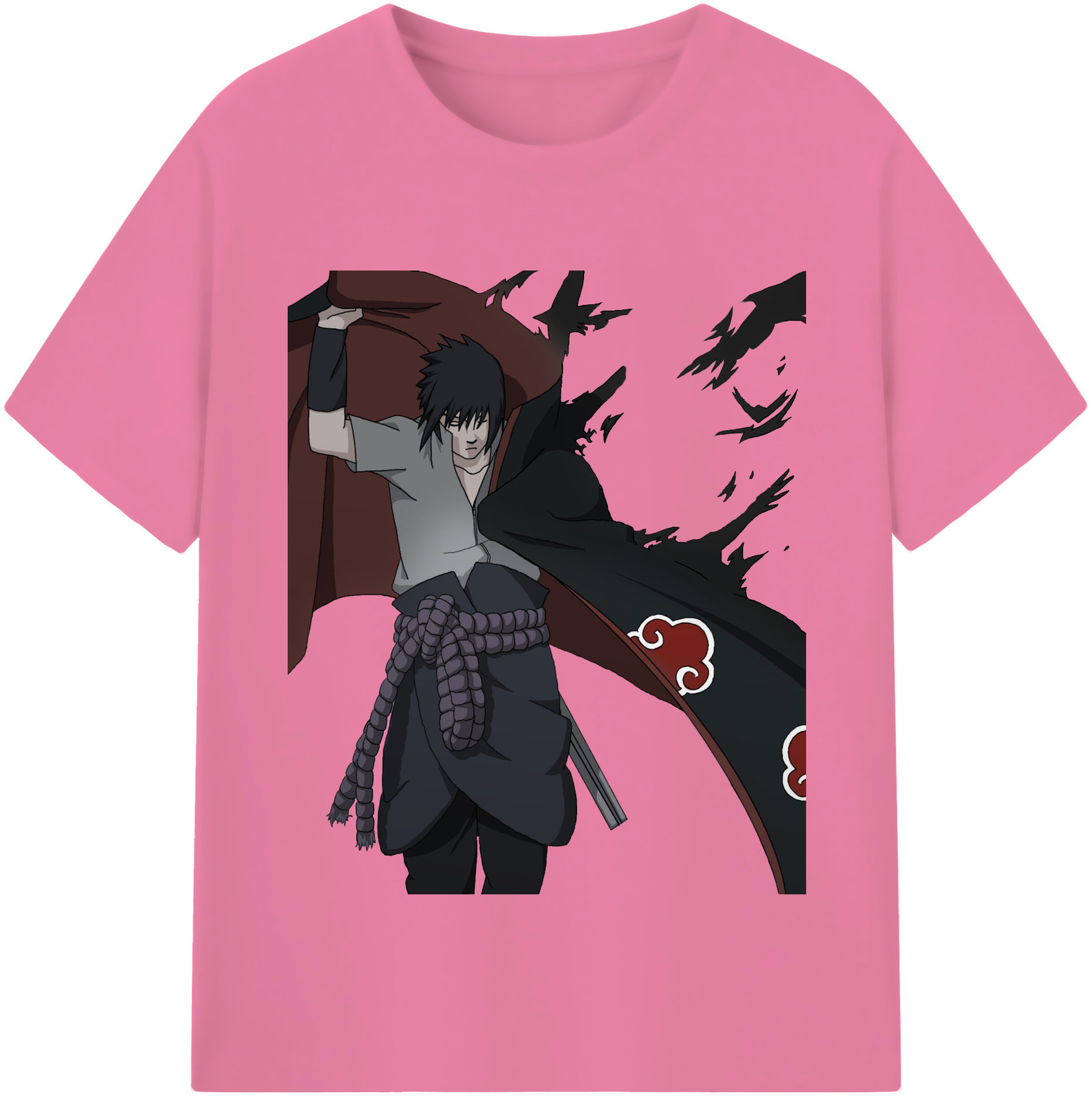 （画像用） NARUTO -ナルト- うちは サスケ Uchiha Sasuke 綿100％半袖Tシャツ（フロントプリント）